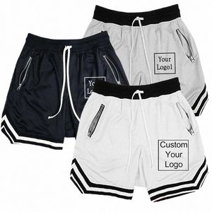Fabryczne męskie spodenki do koszykówki elastyczne linowe rozciąganie kieszonkowe kieszonkowe zwykłe sporty sportowe szorty niestandardowe logo spodnie dresowe j5ge#