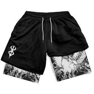 Y2K Summer Men Streetwear Anime High Waist Oversize Breathable Gym Short Pants Training Fitness Workout Track Shorts Clothes 240314