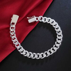 Kedja 925 silverpläterad kedja utsökt vridet armband fashionabla och charmiga kvinnors fast färgbröllop söta enkla modell smycken h207 24325