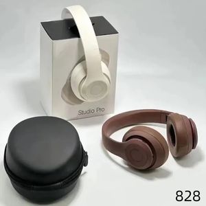 New Studio Pro Wireless Headphone Stereo Bluetooth سماعة رياضية قابلة للطي قابلة للطي ميكروفون Hi-Fi Heavy Bass Headphones TF Card Music Player مع Bag 828DD