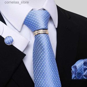 Gravatas de pescoço gravatas para homens de alta qualidade festivo presente gravata lenço cufflink conjunto gravata paisley masculino amantes dia y240325