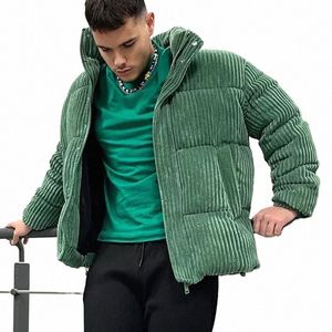 new Winter Men's Jacket Coats Corduroy Cott Jacket Warm Bomber Jacket Loose Short Tops Bakery Wear w3qa#