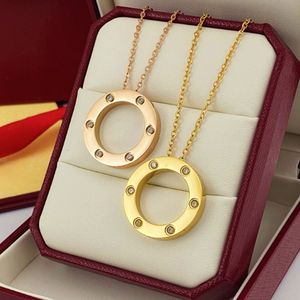 Women gold necklace designer pendant necklaces silver jewelry lovers couples sisters friendship festival party wedding gift love stainless steel necklace chain