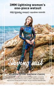 Neoprene Women's 3mm One-piece Tight Diving Suit, Surfing Clothes, Sunscreen Suit, Anti Friction Swimming And Fishing.