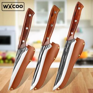 Knives Hand Forged Bone Cutting Knife Stainless Steel Chef Boning Fish Meat Cleaver Butcher Carving Knife Cooking Outdoor BBQ Tools