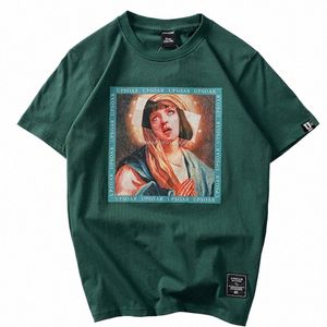 T-shirty Virgin Mary Men's 2023 Zabawne drukowane krótkie rękawie Tshirty Summer Hip Hop T Shirt Streetwear Casual Cott Tops Tees Nowe O0nf#