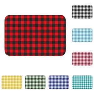 Carpets Classic Checkered Plaid Front Door Mat Anti-Slip Waterproof Geometric Gingham Doormat Floor Bath Indoor Rug Entrance Carpet