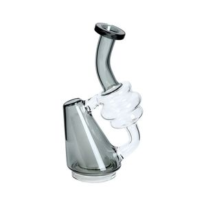 Accessori per pipa ad acqua per tabacco da fumo in vetro borosilicato ad alto stile personalizzabile Gorgogliatore a cono grigio