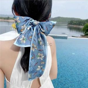 Sarongs Leopard Flamingo Print Silk Long Scarf Womens Luxury Hairpin Narrow Scarf Small Collar Summer Headband Women 24325