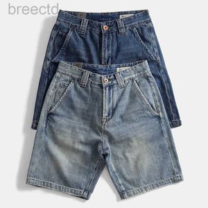 Men's Shorts Mens Shorts Mens heavy-duty sand washed denim shorts loose fitting pure cotton retro style 24325