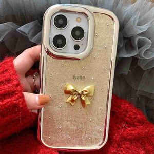 Cell Phone Cases Korean Simple Luxury Electroplated champagne sparkling diamond Solid Color Case for iPhone 15 12 13 14 Pro Max Shockproof Cover H240326