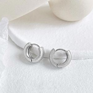 Stud Earrings Karachi's S925 Pure Silver Frosted Personalized Design Female Are Fashionable Simple And Versatile