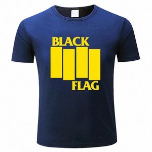 COTT T-Shirt Top T-Shirts Black Flag T-Shirt Männer Punk Rock Band Männer T-Shirt Kurzarm O-Ausschnitt Camisa Masculina L7hT #