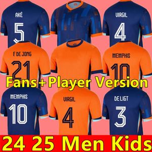 24 25 Olanda MEMPHIS European HoLLAND Club Maglia da calcio 2024 Euro Cup 2025 Maglia da calcio della squadra nazionale olandese da uomo Kit per bambini Donna Casa lontano MEMPHIS XAVI GAKPO