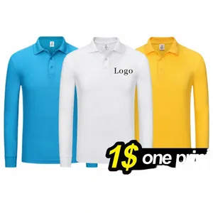 fall/winter Lg Sleeve POLO Shirt All-match Solid Color Top Men and Women Same Style DIY Your Persality LOGO NSLP i1DK#