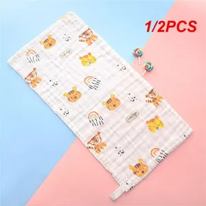 Полотенце 1/2 шт., маленькие хлопковые полотенца для ванной, мягкие, высокой плотности, детский носовой платок для кормления, шестислойная марля для новорожденных