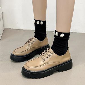 Casual Schuhe 2024 Mode Süße Damen Echtes Leder Frauen Wohnungen Dicke Sohle Kuh Marke Faulenzer