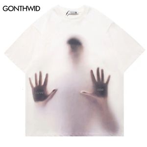 Män t-shirt hiphop streetwear sos grafik t-shirt sommaren kort ärm tshirt harajuku toppar tees bomull vit 240318