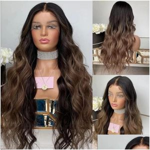 Parrucche in pizzo cioccolato cioccolato fl gluteless fl human Hair wig con baby 360 frontale leggera chesunut bionda13x6 frontale 5x5 dropeegnante pro dhmmh