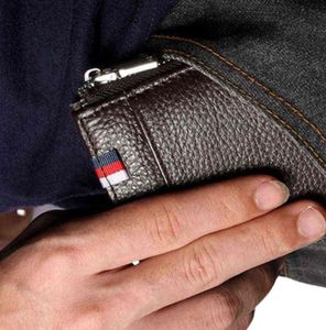 Mens äkta läder plånböcker 2021 RFID Walletts Luxury Design Card Bolder Business Classic Key Mynt Clutch Zipper Pocket Bags G1102772587