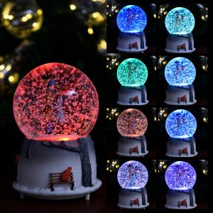 Boxes Couple Crystal Ball Music Box Musical Crystal Ball Creative Automatic Snowflake Spraying Sky Music Box Valentine's Day Gift