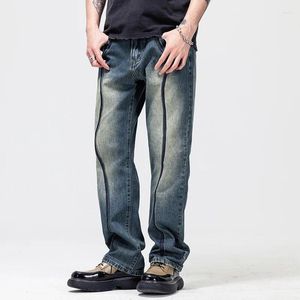 Männer Hosen Frühling Männer Jeans Baggy Marke Oversize High Street Gerade Lose Breite Bein Vielseitig Y2k Kleidung Hosen