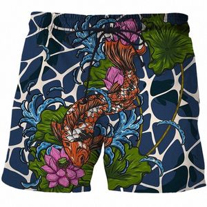 Koi Series Series Male Shorts New Sweatpants Beach Short Men's Clothing 3D Print Disual Eversive Summer 2022 Usisex Bermuda Women T1JT#
