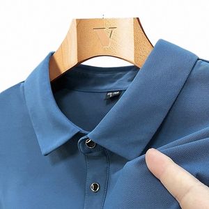 plus Size 9xl 8xl 7xl New Summer Top Quality Ice Silk Breathable Shirts Men Short Sleeve Loose Polo Shirt Busin Male Tshirts f214#