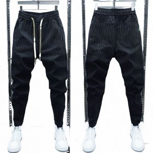 Primavera outono preto listra jogger sweatpants homens ao ar livre casual magro harem calças streetwear alta qualidade designer calças b7Xx #