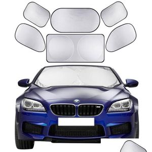 Car Sunshade 6Pcsset Sun Shade Sn Fl Front Side Rear Window Curtain Windshield Shades Visor Er Block1145545 Drop Delivery Automobiles Otzmn