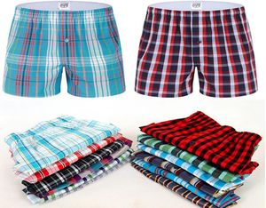 Plaid Men boxer shorts mens underkläder stammar bomull cuecas underkläder boxare för manlig vävd homme boxer pil trosor7973815