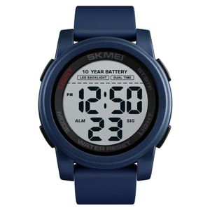 Skmei 10 -årig batteri digitala klockor man bakgrundsbelysning Dual Time Sport Big Dial Clock Waterproof Silica Gel Men's Watch Reloj 15316C