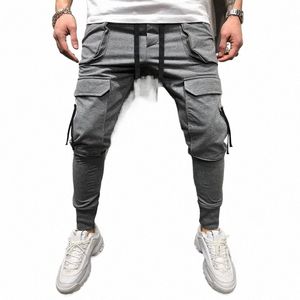 hi-street Mens Harem Pants Hip Hop Patchwork Pockets Joggers Trousers Slim Fit Cuffed Sweatpants For Male a81s#