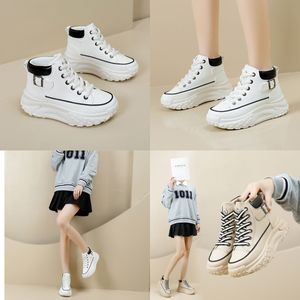 Resistant1 High Top Shoes Spring and Autumn Vintage Women's Shoes Thick Soled Small White Shoes Leisure Sports Board Shoes Gai