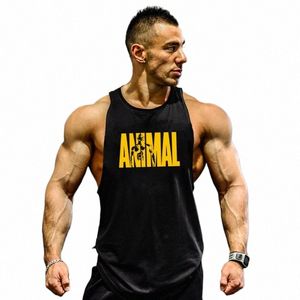 Mens Vest New Summer Cott Fi Högkvalitativ undertröja Bodybuilding Underhirt Fitn ärm Tank Top Men Gymkläder Y4WP#