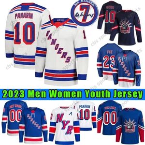 Novo personalizado York Rangers Hockey Jerseys 73 Matt Rempe 10 Artemi Panarin 93 Mika Zibanejad 31 Igor Shesterkin 23 Adam Fox 20 Chris Kreider