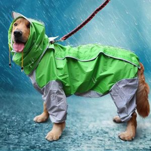 Płaszcz przeciwdeszczowy pies deszczowy wodoodporna kombinezon dla psa kropka deszczowa na średnią duże psy kurtka z kapturem pet deszczowy płaszcz chubasquero para perrors