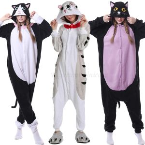 Aksesuarlar Kigurumi Unicorn Pama Yetişkin Hayvan Kedi Onesie Kadın Erkekler Çift 2019 Kış Pamas Takım Gecesi Sweetwear Flannel Homewear