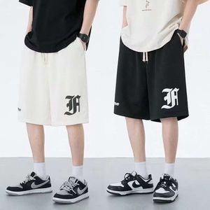 American Letter Pattern Sports Shorts for Men's Summer New Casual Fashion Trendy Capris