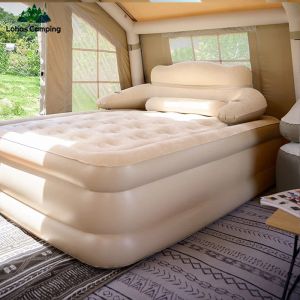 Mat Lohas Camping Inflatable Bed with Backrest Camping Mattress 40cm TPU Heightening Air cushion Bed with Electric Air Pump