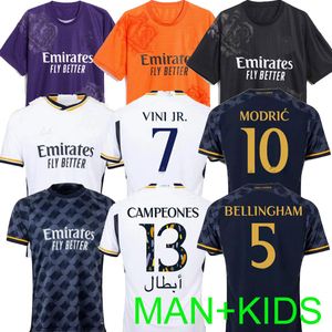 2024 Bellingham Vini Jr Futbol Formaları Özel 23 24 Futbol Gömlek Real Madrids Camavinga Alaba Rodrygo Campeones 13 Y-3 Camisetas Kids Yamamoto Üniformaları