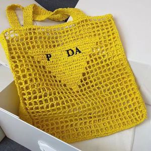 Tote Bag Designer bag Straw bag beach bag Fashion Mesh Hollow Woven for Summer Straw bag Black apricot summer woven bag Vacation bag Large capacity shopping bag88