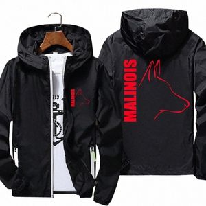 Dummer Hund Belgischer Malinois Herren Reißverschluss Windjacke Pilot Mantel Dünne Windjacke Lässige Bomber Kapuzenjacke Männliche T-Shirts S-7XL M6hy #