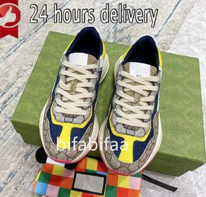 Designer shoes Casual Shoes Rhyton Sneakers Multicolor Sneakers Beige Men Trainers Vintage Chaussures Ladies casual leather Shoes Sneaker size 24 hours delivery