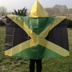 Aksesuarlar Jamaika bayrağı cape vücut bayrağı Jamaikalı ulusal bayrak afişi 3x5ft dünya country spor hayranları cape polyester, ücretsiz gönderim