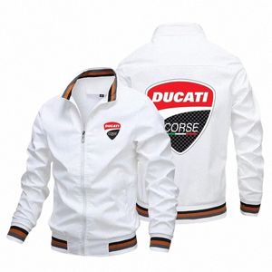 2023 Nowe wiosenne i jesienne męskie logo Ducati wydrukowana niestandardowa kurtka Fi Motocykl Lokomotywa Bomber Bomber Bomber Jacket Men X9os##