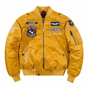 hip Hop Jacket Men Autumn Winter Thick Army Navy Yellow Military Motorcycle Ma-1 Aviator Pilot Men Baseball Bomber Ropa Hombre p6rf#