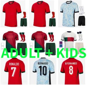 22 23 24 25 JOAO FELIX Portugal camisas de futebol RONALDO RUBEN NEVES BRUNO FERNANDES 2024 2025 Portuguesa camisa de futebol Portugieser Men Kids kit sets DIOGO J. OTAVIO