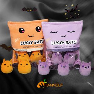 Almofadas 5 Bolas Assustador Bat Animal Bolas De Pelúcia Travesseiro Lanche Comida Plushie Peluche Halloween's Day Party Prop Squishy Mini Bonecas Crianças Presente