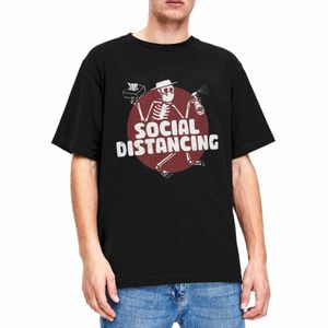 Män kvinnors sociala distorti dansande skelettskjorta Punk Rock Band 100% Cott Clothing Fi Kort ärm Rund hals T-shirt G3GC#